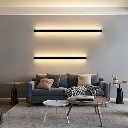 Ozarke Linear Minimalist and Modern Wall Lamp 2700k 6500k Dimmable with Remote 40 Inches Plug in White Size_40_ Plug