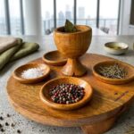 The Pedestal Quartet Wooden Serving Set