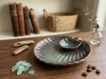Ceramic Shell Serving Platter with Dip Dish - Image 6