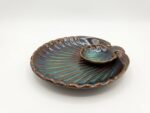 Ceramic Shell Serving Platter with Dip Dish - Image 2
