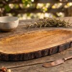 Handcrafted Oval Mango Wood Bark Platter