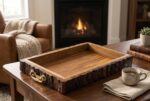 Handcrafted Mango Wood Bark Serving Tray