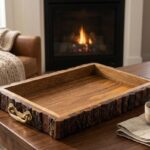 Handcrafted Mango Wood Bark Serving Tray