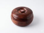 Handcrafted Round Ribbed Wooden Roti Box / Casserole - Image 6