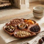 Handcrafted Sheesham Wood Floral Serving Platter