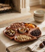 Handcrafted Sheesham Wood Floral Serving Platter