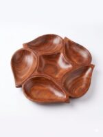 Handcrafted Sheesham Wood Floral Serving Platter - Image 3
