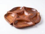 Handcrafted Sheesham Wood Floral Serving Platter - Image 2