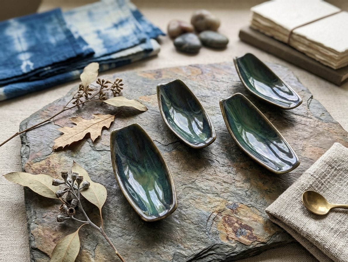 1000508855 Rustic Glaze Boat Holders - Image 1