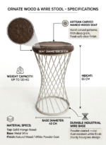 The Crown Carved Accent Stool - Image 5