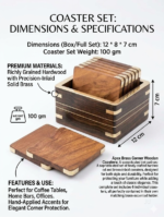 Apex Brass Corner Wooden Coasters - Image 6