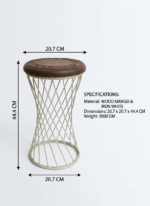 The Crown Carved Accent Stool - Image 6