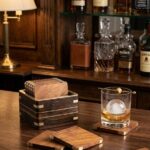 Apex Brass Corner Wooden Coasters