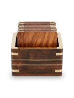 Apex Brass Corner Wooden Coasters - Image 4