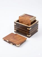 Apex Brass Corner Wooden Coasters - Image 5