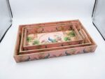 Pink Mahal Peacock Printed Nesting Trays - Image 5