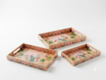 Pink Mahal Peacock Printed Nesting Trays - Image 6