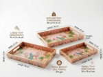 Pink Mahal Peacock Printed Nesting Trays - Image 8