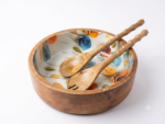 Floral Dynasty Mango Wood Salad Set - Image 4