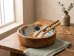 Floral Dynasty Mango Wood Salad Set