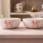 Pink Ribbon Ceramic Bowls
