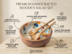 Floral Dynasty Mango Wood Salad Set - Image 7