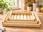 Rustic Edge Pine Tray Set