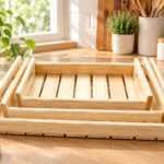 Rustic Edge Pine Tray Set